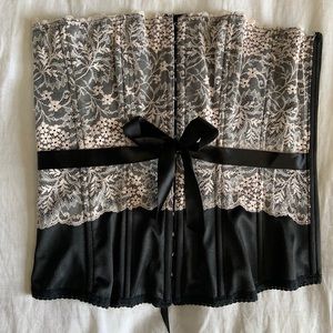 Boutique overbust corset with lace back and boning